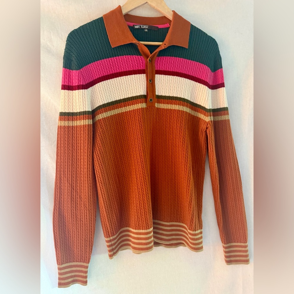Multicolor Striped Mr Turk Men's Sweater Size M